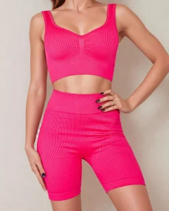 Royalfashion Damski komplet sportowy prążkowany