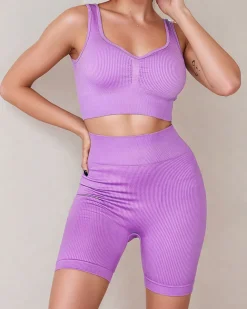 Royalfashion Damski komplet sportowy prążkowany