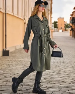 Royalfashion Damski płaszcz typu koszula