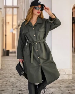 Royalfashion Damski płaszcz typu koszula