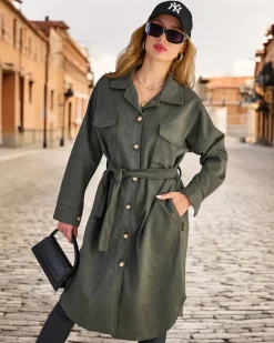 Royalfashion Damski płaszcz typu koszula