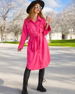 Royalfashion Damski płaszcz typu koszula