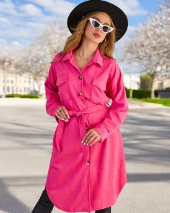 Royalfashion Damski płaszcz typu koszula