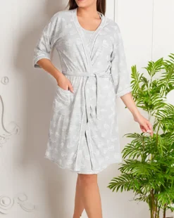 Royalfashion Damski szlafrok w serduszka