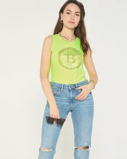 Royalfashion Damski top w kolorze neonowym żółtym