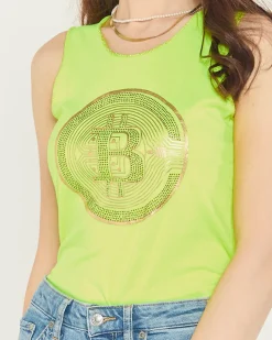 Royalfashion Damski top w kolorze neonowym żółtym