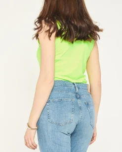 Royalfashion Damski top w kolorze neonowym zielonym