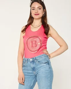 Royalfashion Damski top w kolorze neonowym różowym