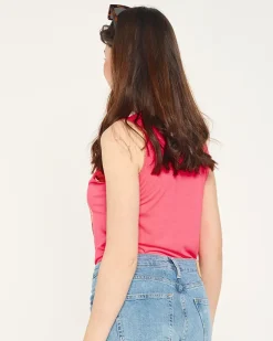 Royalfashion Damski top w kolorze neonowym różowym