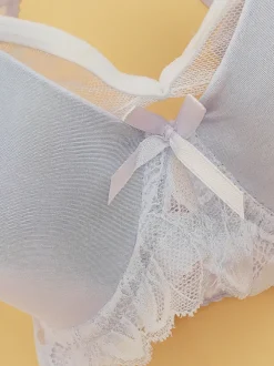 Royalfashion Damski usztywniany biustonosz z siateczką