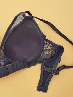 Royalfashion Damski usztywniany biustonosz z siateczką