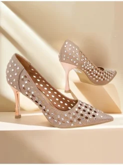 Royalfashion Damskie ażurowe czółenka na szpilce Ecatte