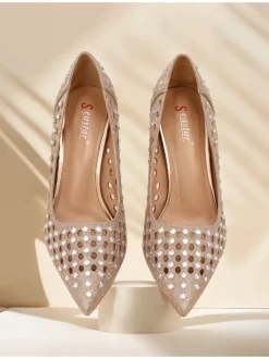 Royalfashion Damskie ażurowe czółenka na szpilce Ecatte