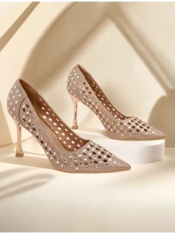 Royalfashion Damskie ażurowe czółenka na szpilce Ecatte