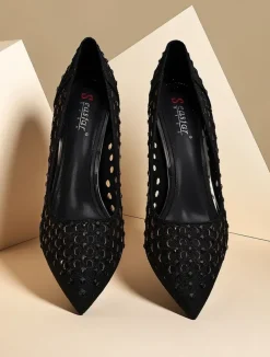 Royalfashion Damskie ażurowe czółenka na szpilce Ecatte