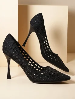 Royalfashion Damskie ażurowe czółenka na szpilce Ecatte