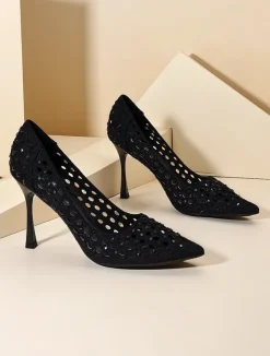 Royalfashion Damskie ażurowe czółenka na szpilce Ecatte