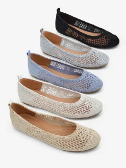 Royalfashion Damskie baleriny ażurowe Annete