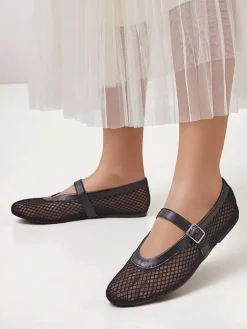 Royalfashion Damskie baleriny ażurowe z paseczkiem Naommi