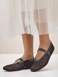 Royalfashion Damskie baleriny ażurowe z paseczkiem Naommi