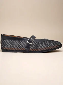 Royalfashion Damskie baleriny ażurowe z paseczkiem Naommi