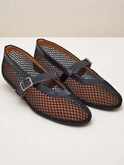 Royalfashion Damskie baleriny ażurowe z paseczkiem Naommi