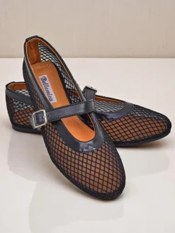 Royalfashion Damskie baleriny ażurowe z paseczkiem Naommi