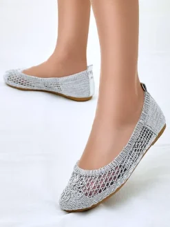 Royalfashion Damskie baleriny ażurowe Annete