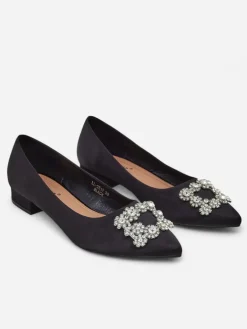 Royalfashion Damskie baleriny a'la satynowe z klamerką Legant