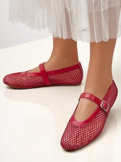 Royalfashion Damskie baleriny ażurowe z paseczkiem Naommi