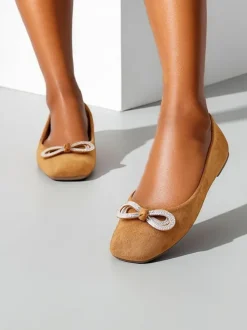 Royalfashion Damskie baleriny z kokardką Cocar