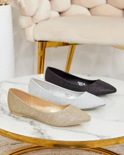 Royalfashion Damskie baleriny z brokatem Samelvi