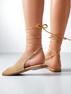 Royalfashion Damskie baleriny z cyrkoniami bez pięty Daggas