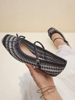 Royalfashion Damskie baleriny plecione z paseczkiem Vanot