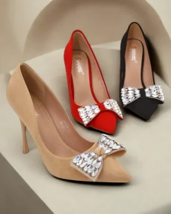 Royalfashion Damskie czółenka na szpilce z kokardką Cocarte