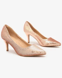 Royalfashion Damskie czółenka z cekinami Arretoe