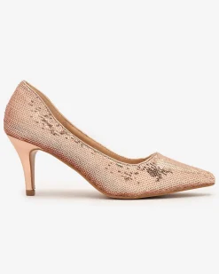 Royalfashion Damskie czółenka z cekinami Arretoe