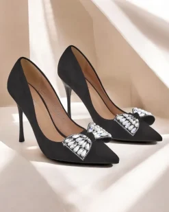 Royalfashion Damskie czółenka na szpilce z kokardką Cocarte