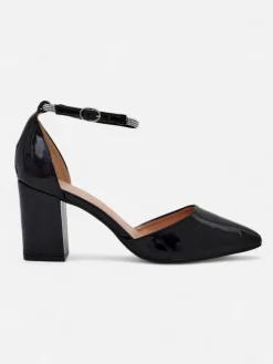 Royalfashion Damskie czółenka lakierowane z paseczkiem z cyrkonii Furoni