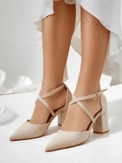 Royalfashion Damskie czółenka eko zamszowe z paseczkami Kanastru