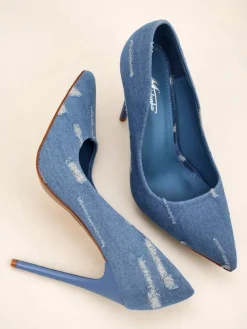 Royalfashion Damskie czółenka na szpilce Denim Chic