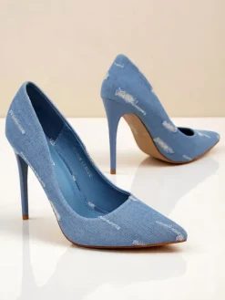 Royalfashion Damskie czółenka na szpilce Denim Chic