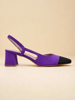 Royalfashion Damskie czółenka na niskim obcasie z ozdobnym noskiem Eleganzo