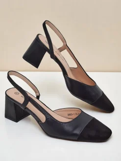 Royalfashion Damskie czółenka na niskim obcasie z ozdobnym noskiem Eleganzo