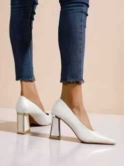 Royalfashion Damskie czółenka z ozdobnym obcasem Dimmas