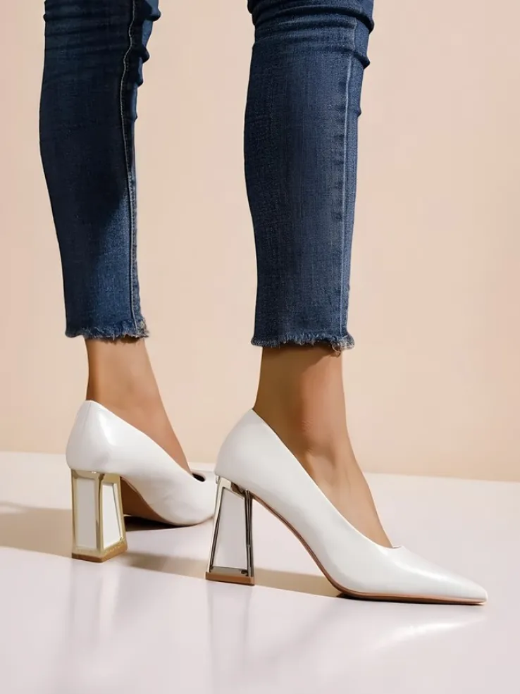 Royalfashion Damskie czółenka z ozdobnym obcasem Dimmas