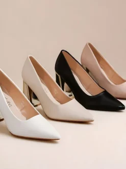 Royalfashion Damskie czółenka z ozdobnym obcasem Dimmas