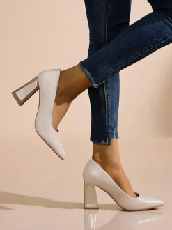 Royalfashion Damskie czółenka z ozdobnym obcasem Dimmas