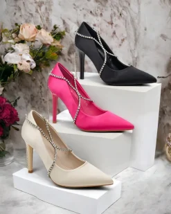 Royalfashion Damskie czółenka z cyrkoniami Abeccar