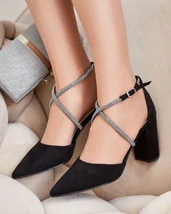 Royalfashion Damskie czółenka z cyrkoniami Briticca